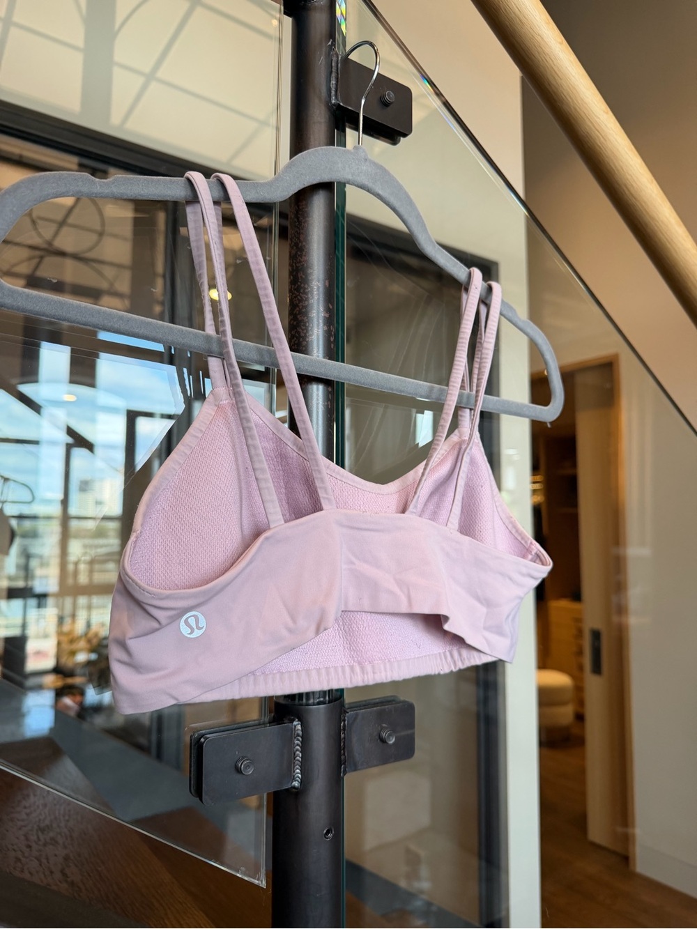 lululemon Light Pink Double-Strap Sports Bra - Size 8